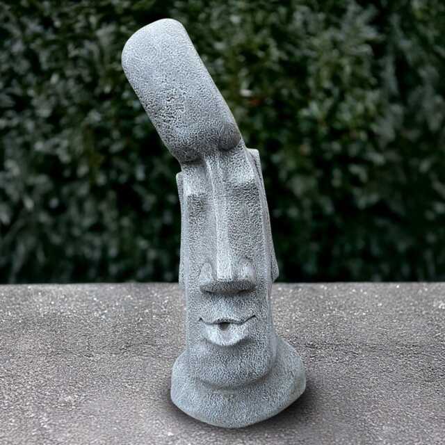 Stone Moai Head Decor Concrete Easter Island Statue Cement Sculpture Polynesian Style Ornament Face Figurine Handmade Art - image 1