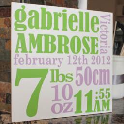 Birth Subway Art, Baby Boy Nursery Decor, Announcement Wall Stats Keepsake, Sign, Perfect Shower Gift - thumbnail 4