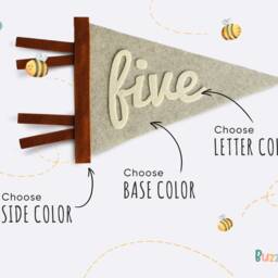 Custom Name Flag - Kids Wall Decor, Personalized Felt Pennant Banner, Pennant, Banner, Baby Name Sign, Garland, Gift For Kids - thumbnail 3