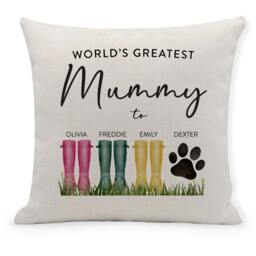 Personalized Family Wellies Cushion, Mother's Day Gift - thumbnail 2