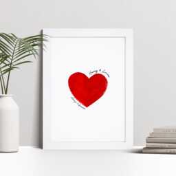 Personalised Love Heart Print, Couples Valentine's Day Gift, Custom Wall Art Framed Picture, Present For Him, Her Nl - thumbnail 1