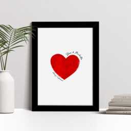 Personalised Love Heart Print, Couples Valentine's Day Gift, Custom Wall Art Framed Picture, Present For Him, Her Nl - thumbnail 2