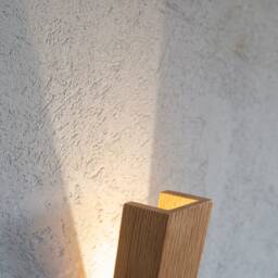 Handcrafted Oak Wall Sconce, Minimalist Home Lighting - thumbnail 3