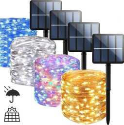 Solar Powered Led Fairy String Lights Waterproof Copper Wire Garden Wedding Patio Christmas Decor - thumbnail 1