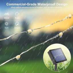 Solar Powered Led Fairy String Lights Waterproof Copper Wire Garden Wedding Patio Christmas Decor - thumbnail 3