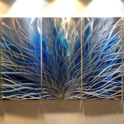 Abstract Metal Wall Art Sculpture, Modern Hanging Decor - thumbnail 2