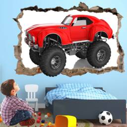 Monster Car Wall Decal Sticker Mural Poster Print Art Kids Boys Bedroom Decor Gz13 - thumbnail 2