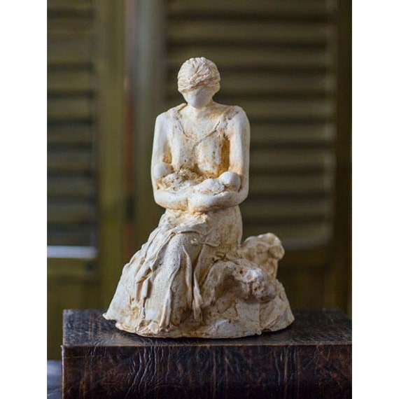 Twins - Original Sculpture Of Mother & Twin Babies - image 1