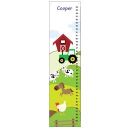 Personalized Canvas Growth Chart Farm Animals Cow Horse Rooster Kids Bedroom Baby Nursery Wall Art - thumbnail 2