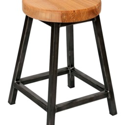 Charlotte Ashton - Low Chunky Square Frame Bar Stool With Ash Seat - thumbnail 2