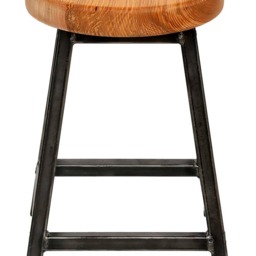 Charlotte Ashton - Low Chunky Square Frame Bar Stool With Ash Seat - thumbnail 3