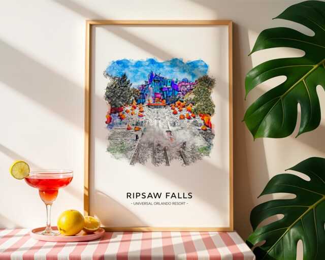 Dudley Do-Right's Ripsaw Falls, Universal Orlando Resort Theme Park Print A3-A4-A5-A6 - image 1