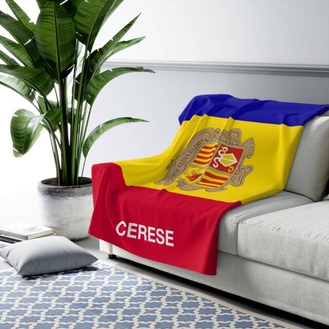 Andora Fleece Blanket, Flag Of Andora, Custom Personalized Country Gift - image 1