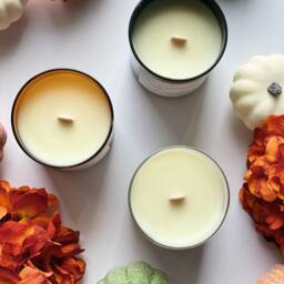 Pumpkin Spice Candle - Wooden Wick Soy Fall Decor - thumbnail 2