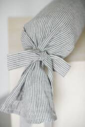Linen Bolster Pillow Cover With Bow Ties/Bolster Candy Pure Flax Linen Round Cushion Various Colors
