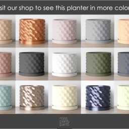 "Geometric Planter With Drainage & Saucer in Orange Sherbet, Unique 3D-Printed Plant Pot, Small To Large Sizes 4"" 5"" 6"" 7"" 8" - thumbnail 4