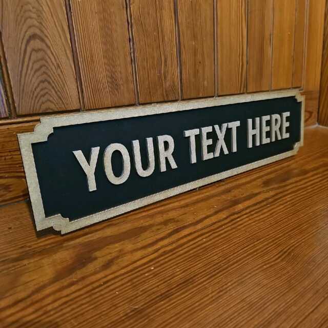 Personalised Street Sign in Gold & Black - With Your Own Text Gift, Wall Decoration, Sign, Art, Home Decoration - image 1