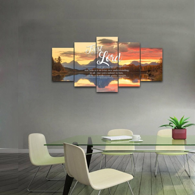 Proverbs 35-6 #39 Niv Trust in The Lord Bible Verse Canvas - Christian Scripture Religious Wall Art Home Decor Paintings - image 1