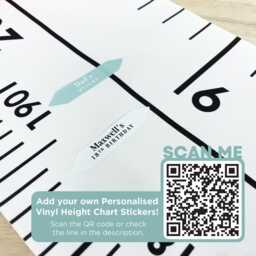 Personalised Name Kids Height Chart - Canvas Portable Removable Growth Imperial & Metric Family - thumbnail 3