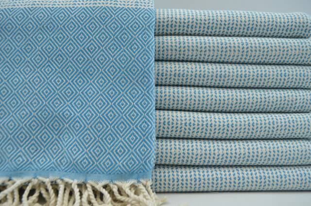 "Turkish Towel, Turquoise Towel, Turkish Bath Towel, Diamond Towel, 40""x67" - image 1