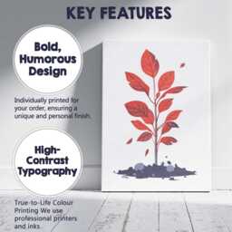 Red Leaf Botanical Plant Minimal Illustration Canvas Wall Art Print Decor Picture Ready To Hang - thumbnail 2