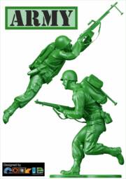 12 X Green Army Men Large - 200mm - Wall/Car Stickers Retro Toy Inspired - thumbnail 1