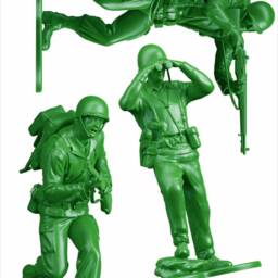 12 X Green Army Men Large - 200mm - Wall/Car Stickers Retro Toy Inspired - thumbnail 3