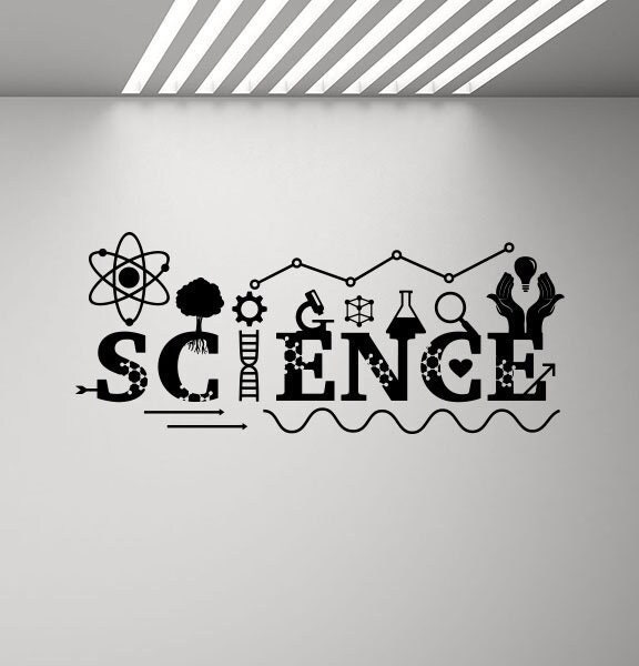 Science Wall Decal Vinyl Sticker Sign Dna School Scientist Poster Education Quote Gift Classroom Decor Chemical Art Print G930 - image 1
