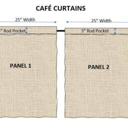 "Finders Keepers Blue Cafe Curtains.(Set Of 2 Panels.colors Teal, Brown Taupe, Golden Tan, Navy & Ivory. Choose Your Length - 15""L Upto 67" - thumbnail 2