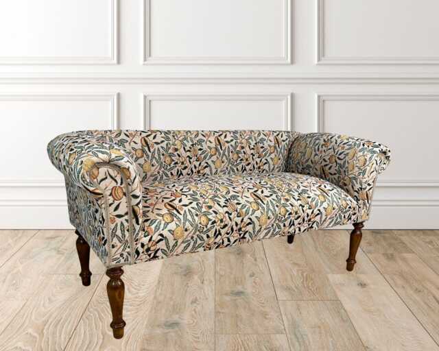 I'm Newoccasional Small Sofa/Bench/Seat Covered in A Woven Tapestry William Morris Style Pomegranate Fruit Tree/Leaves.yellow/Cream/Green - image 1