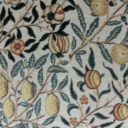 I'm Newoccasional Small Sofa/Bench/Seat Covered in A Woven Tapestry William Morris Style Pomegranate Fruit Tree/Leaves.yellow/Cream/Green - thumbnail 3