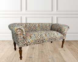 I'm Newoccasional Small Sofa/Bench/Seat Covered in A Woven Tapestry William Morris Style Pomegranate Fruit Tree/Leaves.yellow/Cream/Green - thumbnail 1