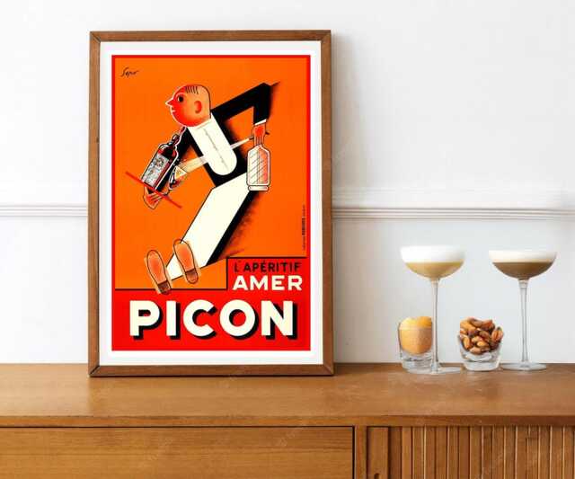 Reprint Of 1934 French Alcohol Poster - Amer Picon - image 1