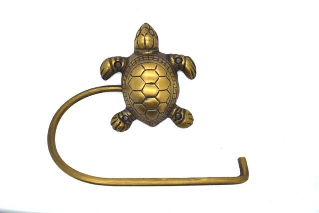 Turtle Toilet Roll Holder. Solid Brass Bathroom Decor Supplied With Fitting Screws. Choose From 5 Designs - image 1