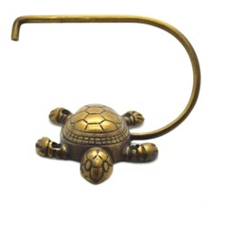Turtle Toilet Roll Holder. Solid Brass Bathroom Decor Supplied With Fitting Screws. Choose From 5 Designs - thumbnail 3