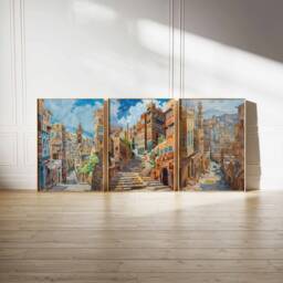 Set Of 3 Sanaa Travel Posters, Yemen Prints, Yemeni Art, Islamic Wall Decor, Muslim Gift, Gift - thumbnail 2