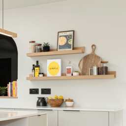 Solid Oak Picture Ledge - Floating Wood Gallery Wall Shelf Custom Heavy Duty Photo Display Nursery Bookshelf Handcrafted UK - thumbnail 1