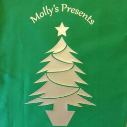 Personalised Santa Sack - Add Any Name. Christmas Tree Design. Made in England - thumbnail 3