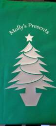 Personalised Santa Sack - Add Any Name. Christmas Tree Design. Made in England - thumbnail 4