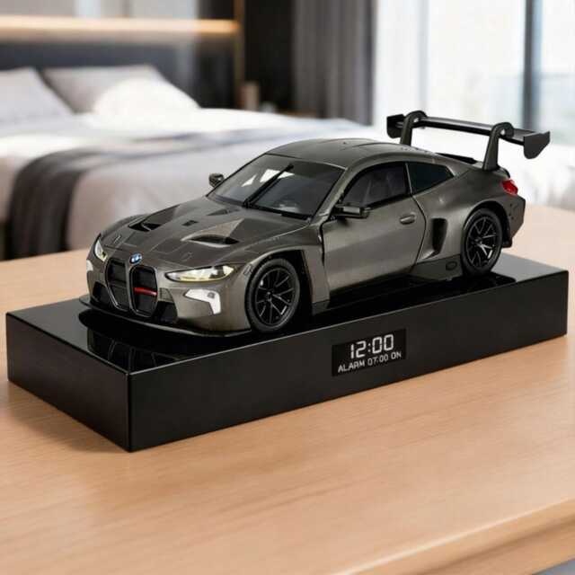 Bmw M4 Car Alarm Clock - Realistic Engine Sound, Handmade, Enthusiast Gift - image 1