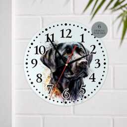 Glass Labrador Clock - Dog Home D??cor Gift For Lab Lovers Kitchen Wall - thumbnail 2