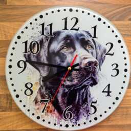 Glass Labrador Clock - Dog Home D??cor Gift For Lab Lovers Kitchen Wall - thumbnail 4