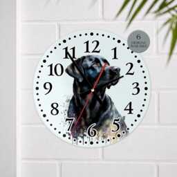 Glass Labrador Clock - Dog Home D??cor Gift For Lab Lovers Kitchen Wall - thumbnail 3
