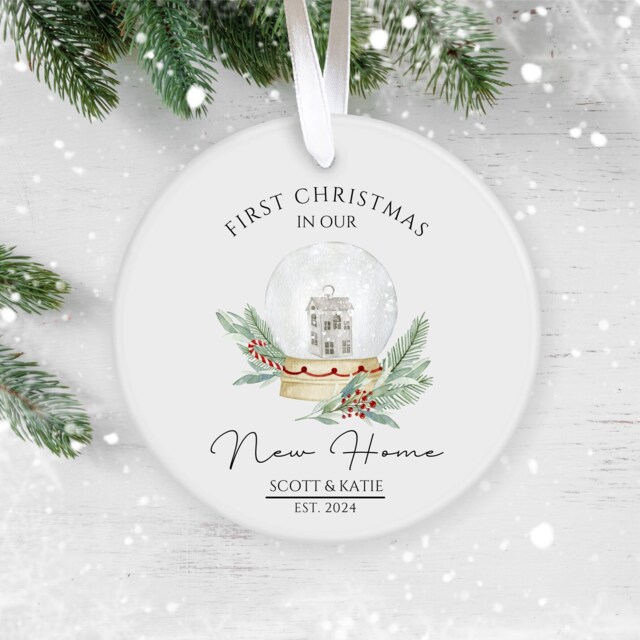 Personalised First Christmas in Our New Home Bauble, Couple Keepsake, Home, Ornament, Housewarming - image 1