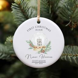 Personalised First Christmas in Our New Home Bauble, Couple Keepsake, Home, Ornament, Housewarming - thumbnail 3