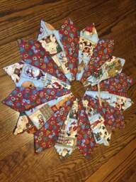 Christmas Tree Skirt, 26 in Diameter, Mini, Teresa Kogut, Polar Bear, Snowman, Santa, Vintage Fabric, Quilted, Wildlife - thumbnail 1