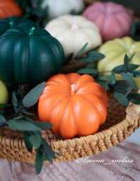 Spooky Pumpkin Candle Handmade Soy & Beeswax Halloween Decor - thumbnail 1