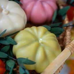 Spooky Pumpkin Candle Handmade Soy & Beeswax Halloween Decor - thumbnail 3