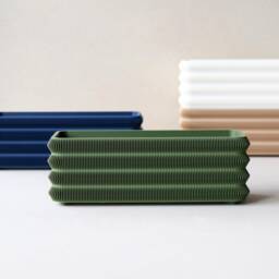 Modern Rectangular Planter With Texture - Indoor Plant Pot Gift For Succulent Lovers - thumbnail 2