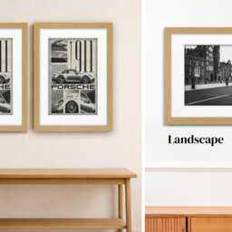Oak Photo Frame With Mounts - Picture Poster Frames Sizes A1-A5 Wall Hanging Art Wedding Gifts With Image Display & Home Decor - thumbnail 4